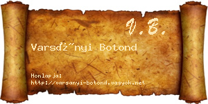 Varsányi Botond névjegykártya